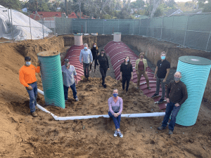 agb team with rainwater tanks